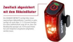 Sigma Infinity Mit Akku Für USB-Ladegerät -Fahrrad Zone Sigma Batterieruecklicht Rueckleuchte Infinity USB Akku 15200 4016224152001d