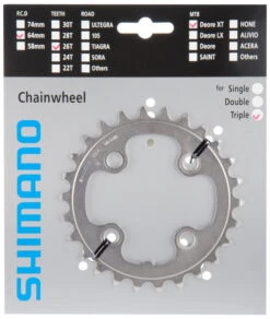 Shimano XT Ab 2004 4-Arm 9-/10-fach 26 Zähne U-Type IG Alu Silber Y-1J226000
