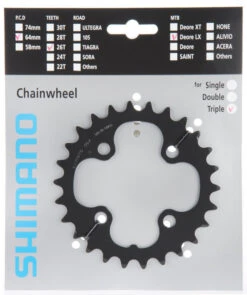 Shimano SLX Ab 2009 4-Arm 9-fach 26 Zähne AD-Type Stahl Schwarz Y-1KS26000