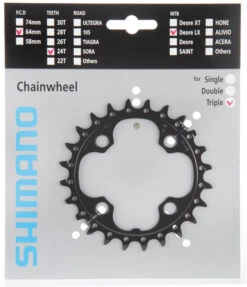 Shimano SLX Ab 2011 4-Arm 10-fach 24 Zähne AE-Type Stahl Schwarz Y-1LU24000