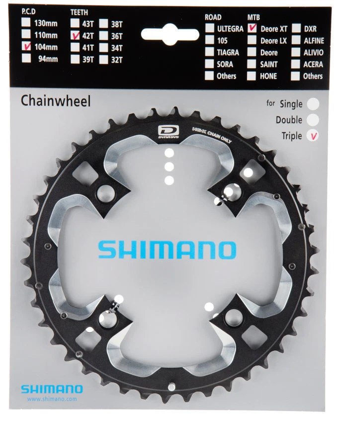 Shimano XT Ab 2011 4-Arm 10-fach 42 Zähne AE-Type Alu Schwarz-silber Y-1LW98030 *** 3 Shimano XT Ab 2011 4-Arm 10-fach 42 Zähne AE-Type Alu Schwarz-silber Y-1LW98030 ***